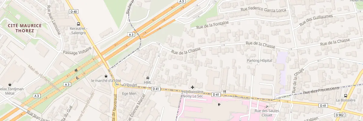Plan du 20 Rue de la Chasse à Noisy-le-Sec
