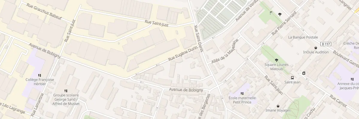 Plan du 7 Rue Eugène Durin à Noisy-le-Sec
