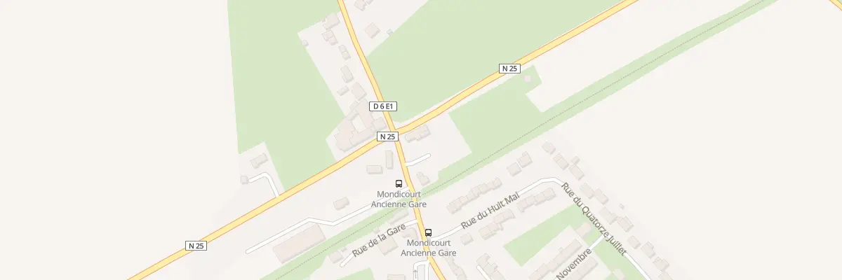 Plan du 1 Rte Nationale à Mondicourt