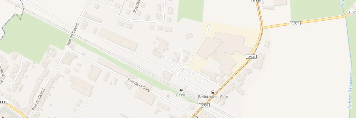 Plan du 3 Ctr de la Gare à Bavinchove