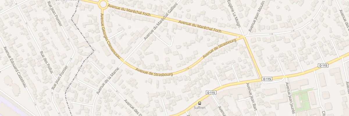 Plan du 28 Av de Strasbourg au Blanc-Mesnil