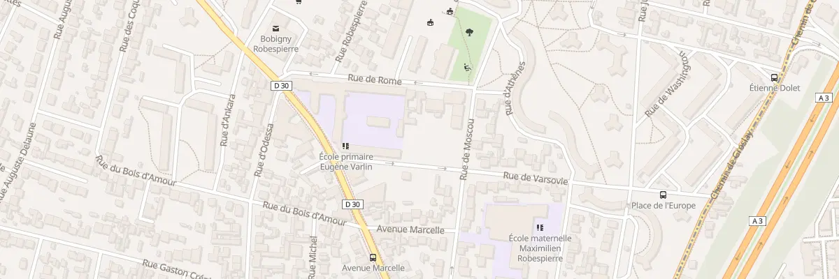 Plan du 7 Rue de Varsovie à Bobigny