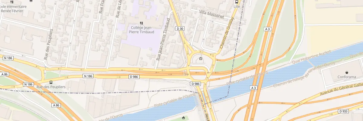 Plan du 1 Av Ed Vaillant à Bobigny