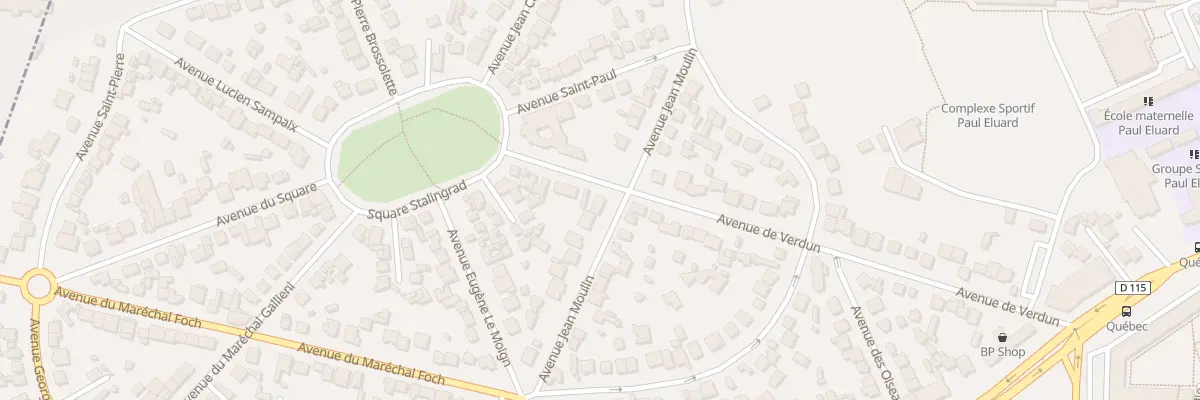 Plan du 15 Av Jean Moulin au Blanc-Mesnil