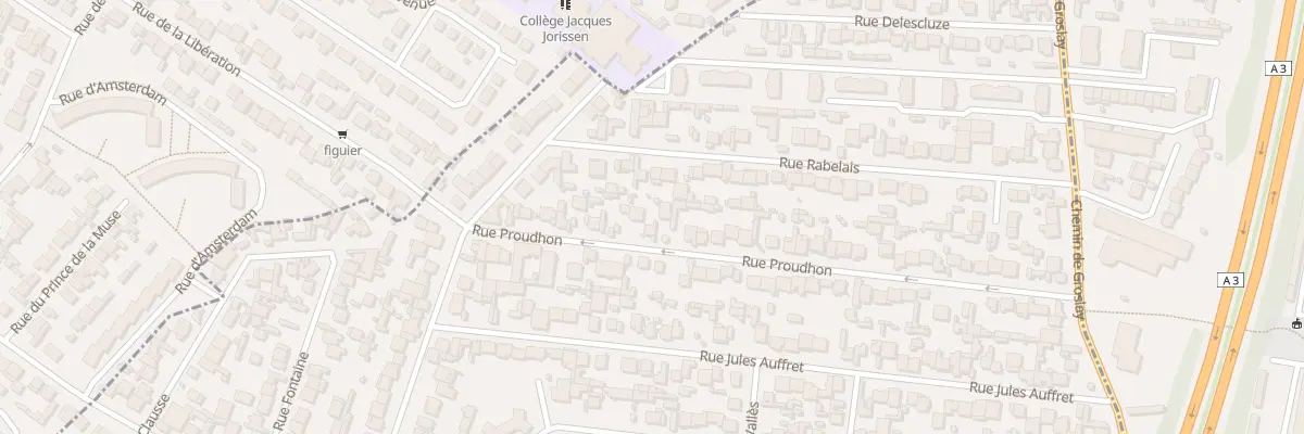 Plan du 21 Rue Proudhon à Bobigny