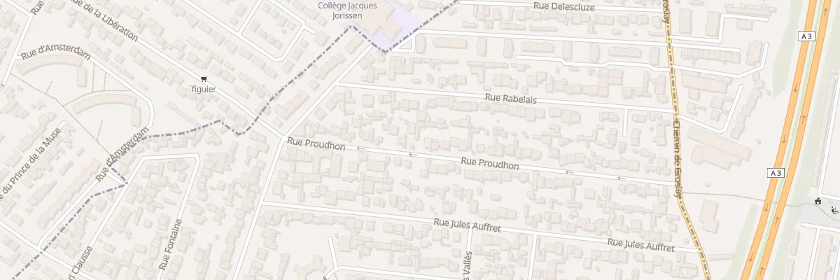 Plan du 25 Rue Proudhon à Bobigny
