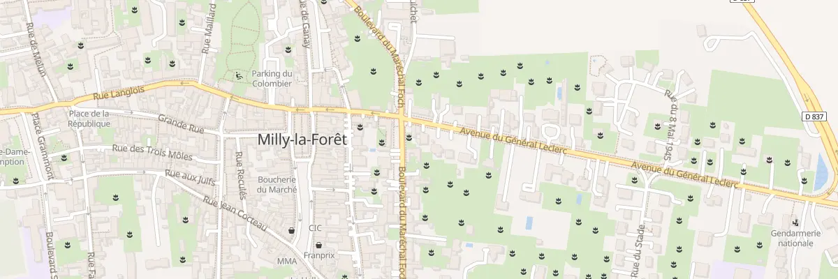 Plan du 4 Av du Gen Leclerc à Milly-la-Forêt
