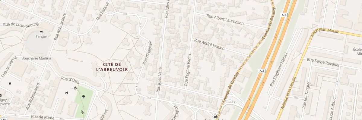 Plan du 42 Rue Eugene Varlin à Bobigny