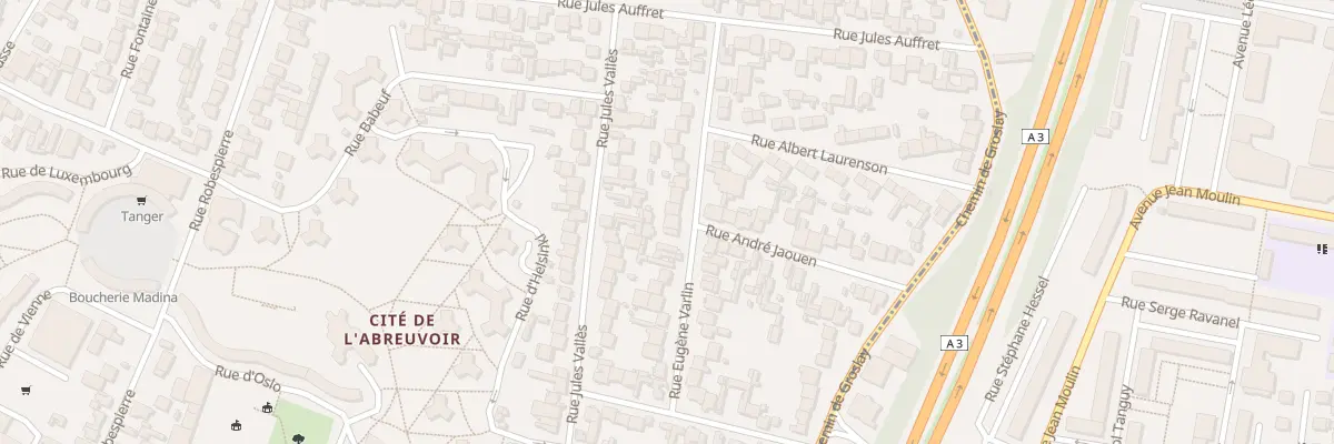 Plan du 28 Rue Eugene Varlin à Bobigny