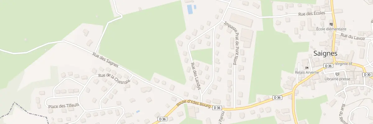 Plan du 36 Rue des Landys à Saignes