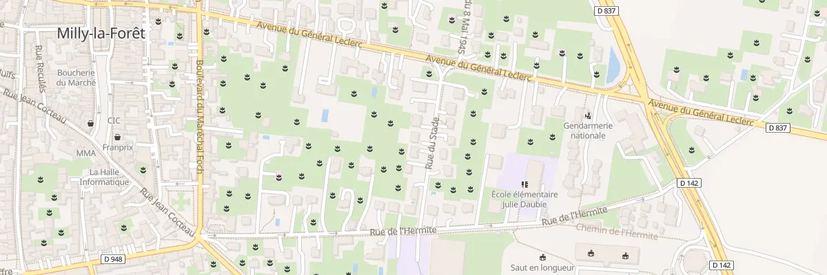 Plan du 8 Rue du Stade à Milly-la-Forêt