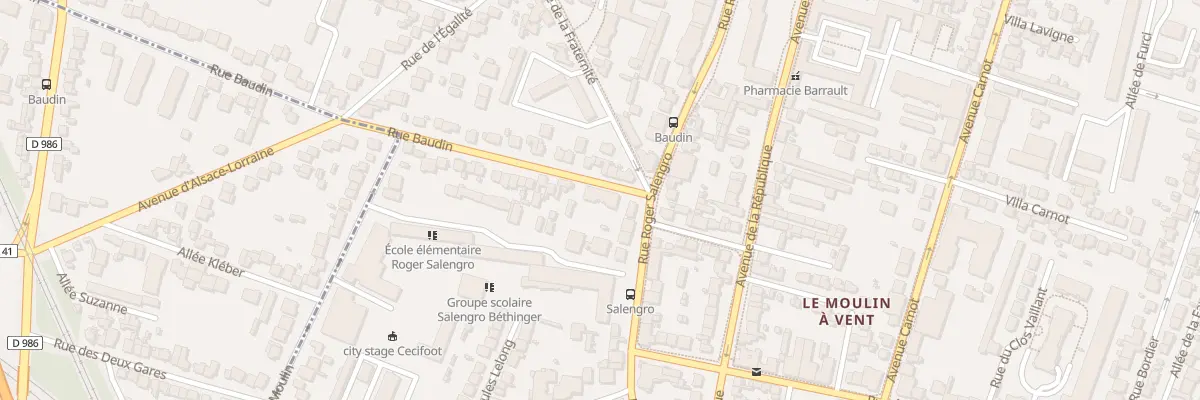 Plan du 150 Rue Baudin à Bondy