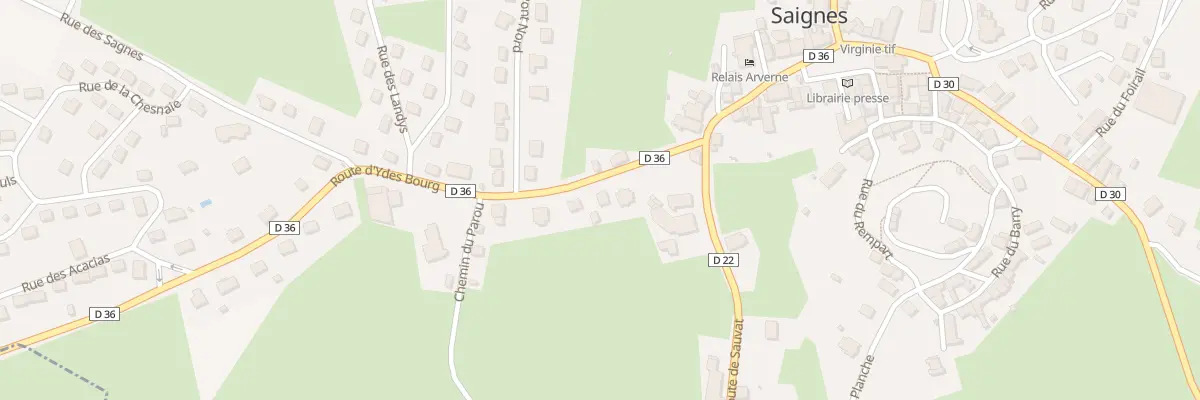 Plan du 7 Rte d’Ydes Bourg à Saignes