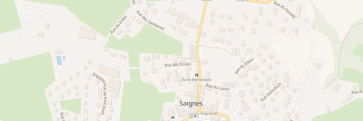 Plan du 6 Rue des Ecoles à Saignes