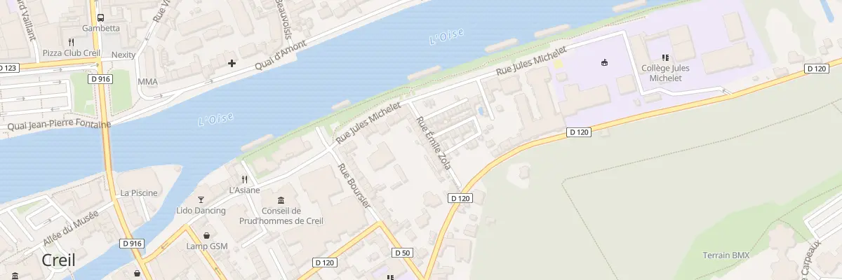 Plan du 7 Rue Emile Zola à Creil