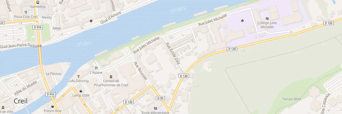 Plan du 10 Rue Emile Zola à Creil