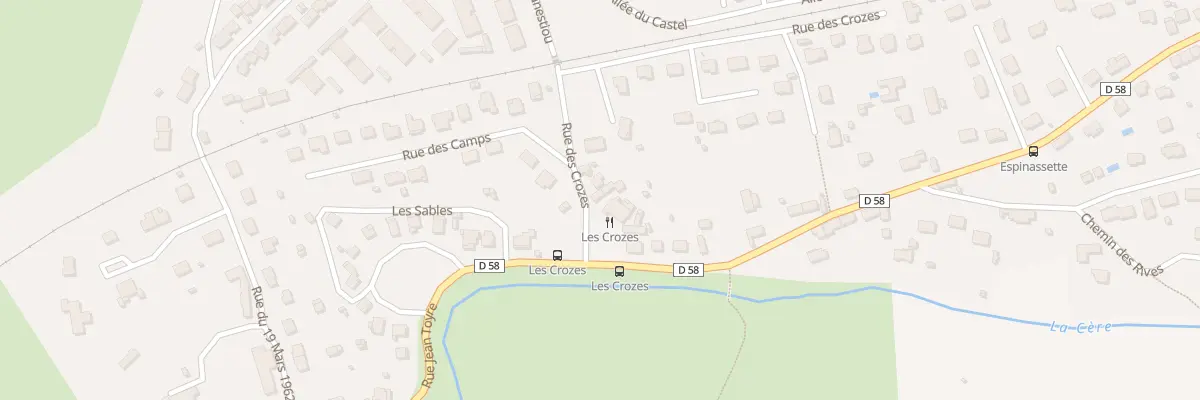 Plan du 6519 Rue des Crozes à Arpajon-sur-Cère
