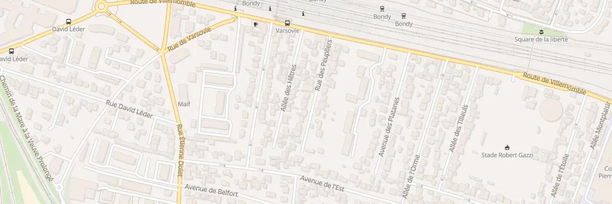 Plan du 16 Rue des Peupliers à Bondy