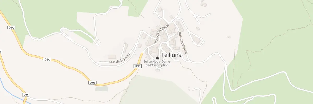 Plan du Village à Feilluns