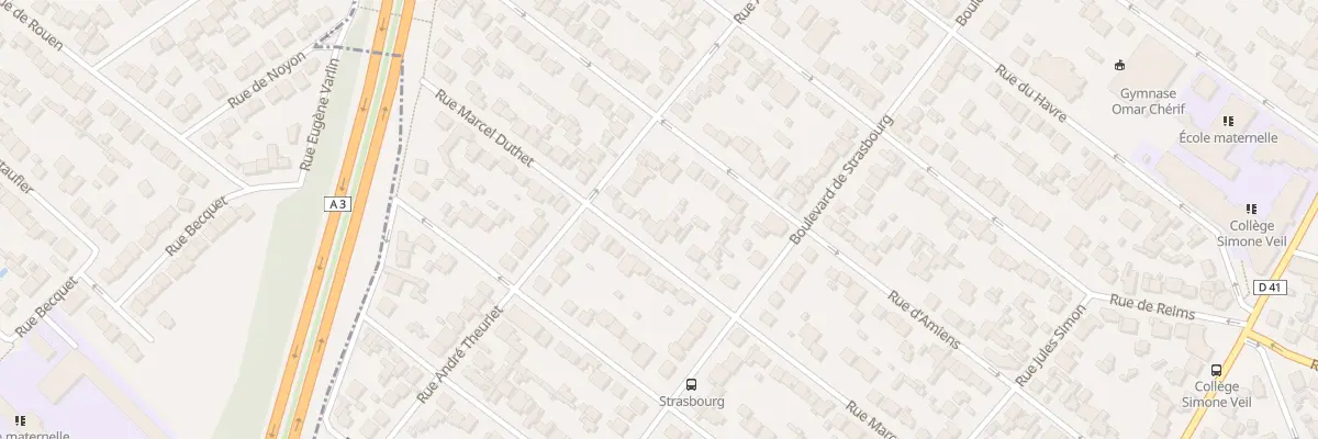 Plan du 50 Rue Marcel Duthet à Aulnay-sous-Bois