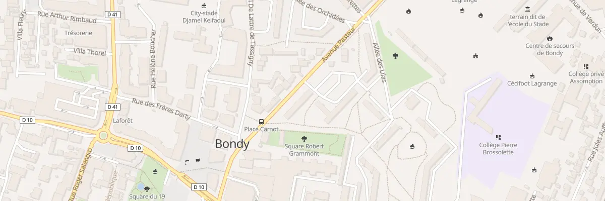 Plan du 10 Av Pasteur à Bondy