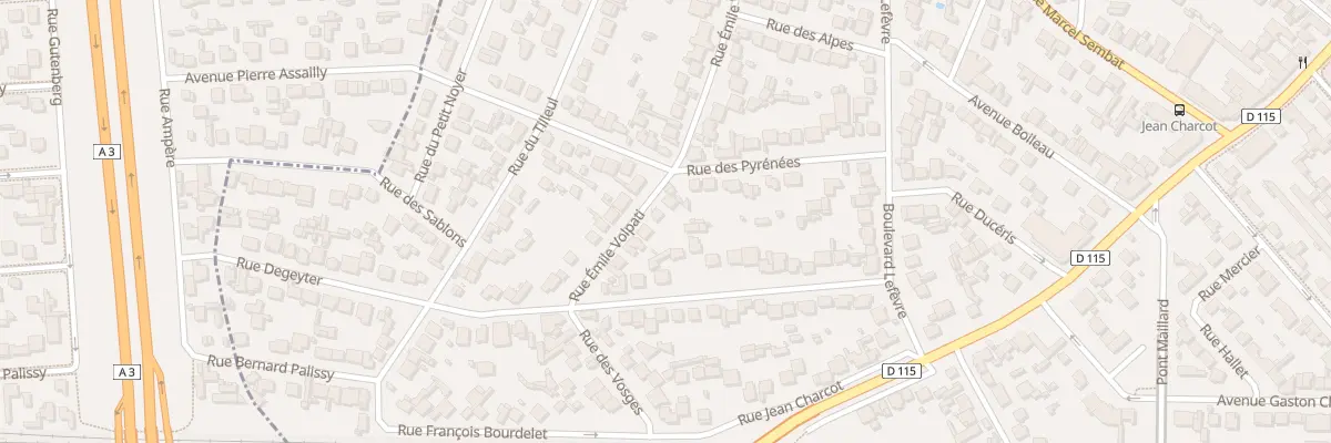 Plan du 12 Rue Emile Volpati à Aulnay-sous-Bois