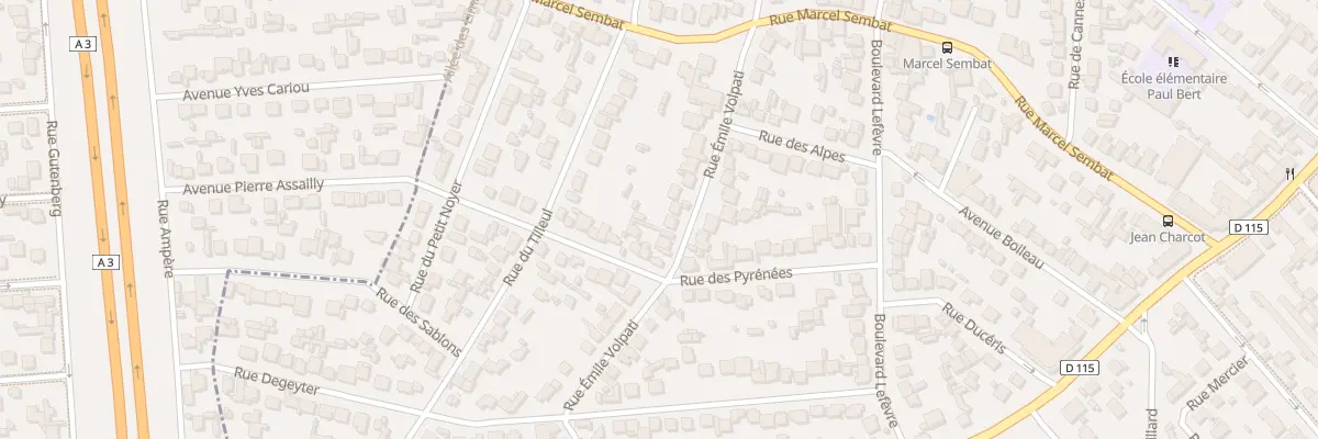 Plan du 21 Rue Emile Volpati à Aulnay-sous-Bois