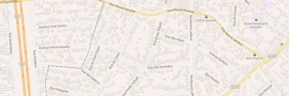 Plan du 25 Rue Emile Volpati à Aulnay-sous-Bois