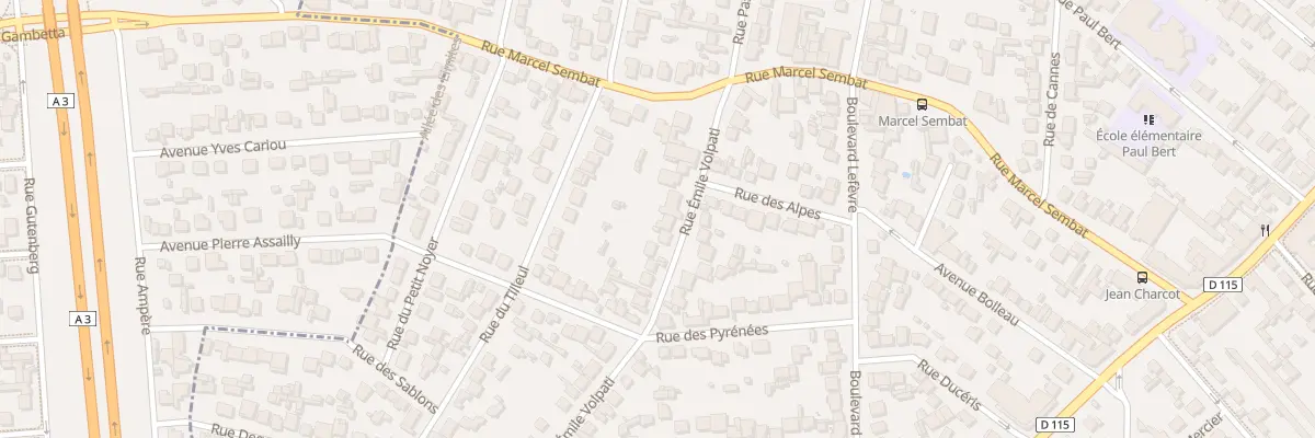 Plan du 29 Rue Emile Volpati à Aulnay-sous-Bois
