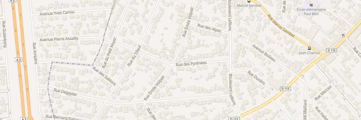 Plan du 18 Rue Emile Volpati à Aulnay-sous-Bois