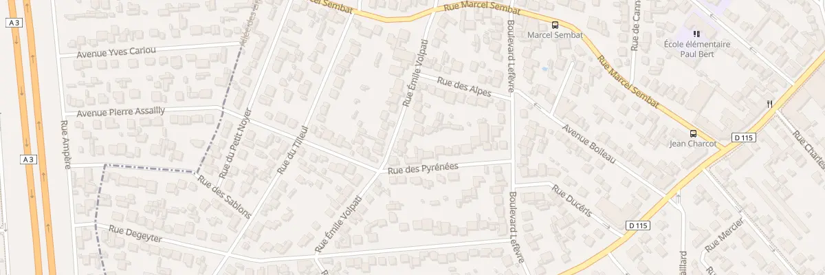 Plan du 22 Rue Emile Volpati à Aulnay-sous-Bois