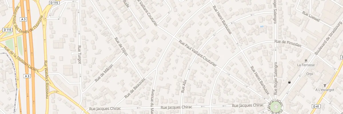 Plan du 45B Av Mal de Lattre de Tassigny à Aulnay-sous-Bois
