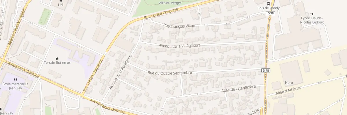 Plan du 16 Av de la Villégiature à Bondy