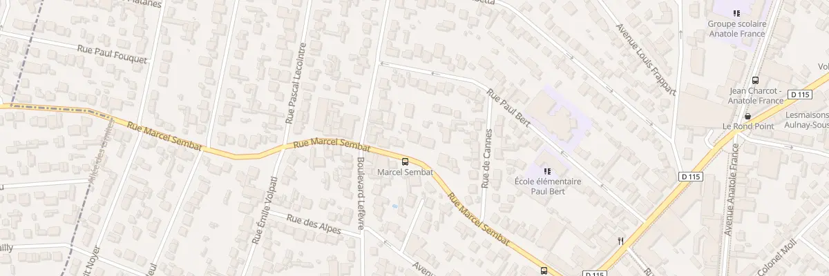 Plan du 34 Rue Marcel Sembat à Aulnay-sous-Bois