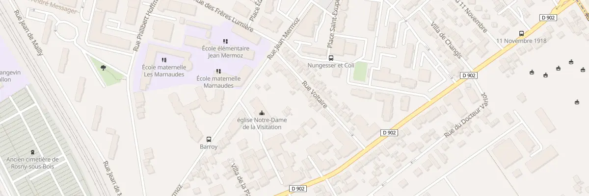 Plan du 28 Rue Voltaire à Rosny-sous-Bois