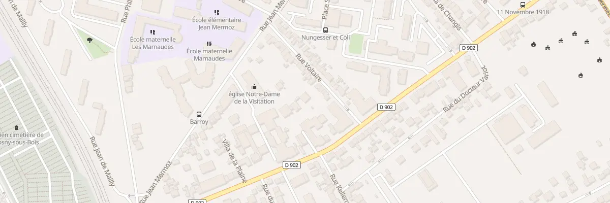 Plan du 14 Rue Voltaire à Rosny-sous-Bois