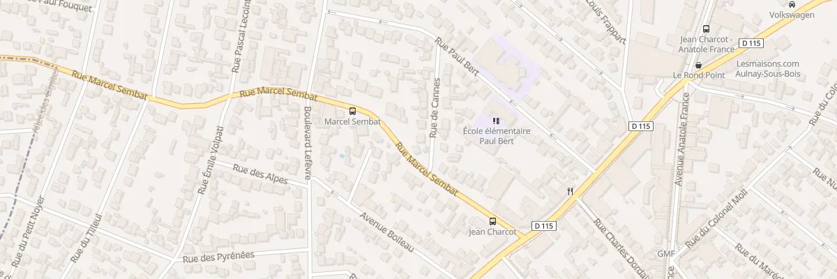 Plan du 3 Rue de Cannes à Aulnay-sous-Bois