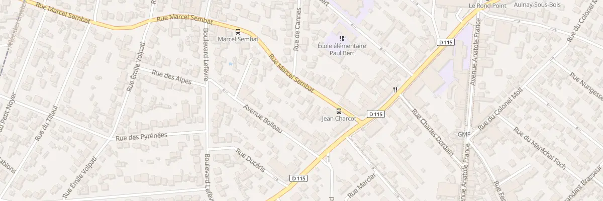 Plan du 13 Rue Marcel Sembat à Aulnay-sous-Bois