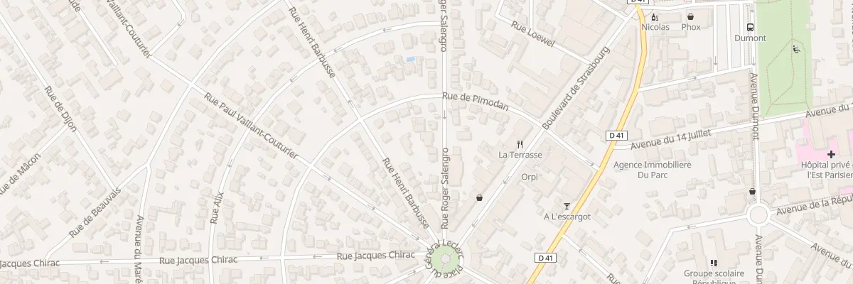 Plan du 15 Rue Roger Salengro à Aulnay-sous-Bois