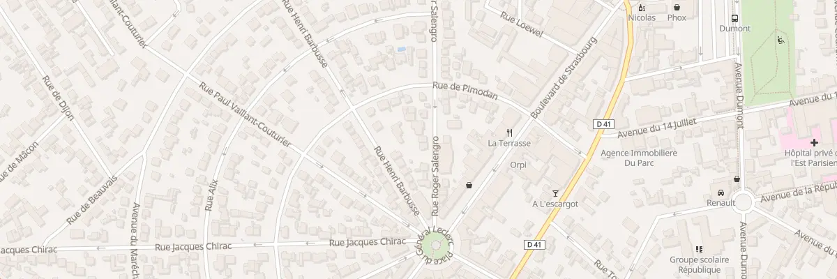 Plan du 13B Rue Roger Salengro à Aulnay-sous-Bois
