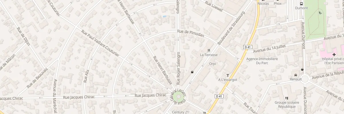 Plan du 13 Rue Roger Salengro à Aulnay-sous-Bois