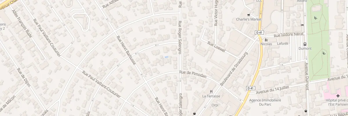 Plan du 23 Rue Roger Salengro à Aulnay-sous-Bois