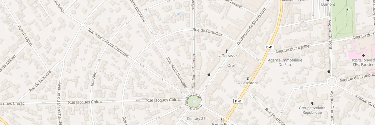 Plan du 11 Rue Roger Salengro à Aulnay-sous-Bois
