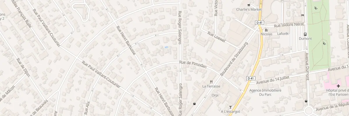 Plan du 21 Rue Roger Salengro à Aulnay-sous-Bois