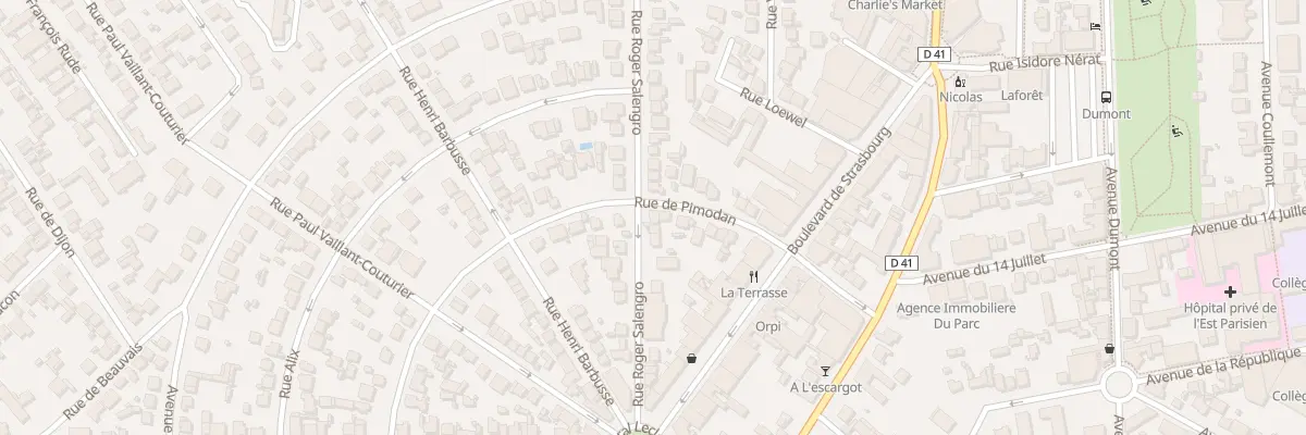 Plan du 20B Rue Roger Salengro à Aulnay-sous-Bois
