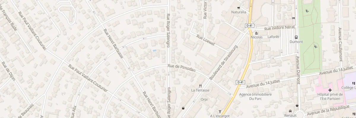 Plan du 22 Rue de Pimodan à Aulnay-sous-Bois