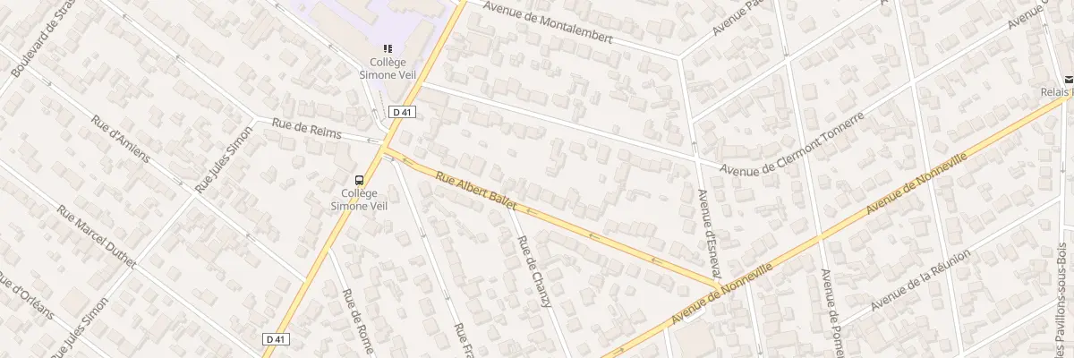 Plan du 15 Rue Albert Ballet à Aulnay-sous-Bois