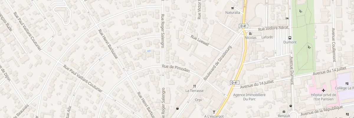 Plan du 18 Rue de Pimodan à Aulnay-sous-Bois