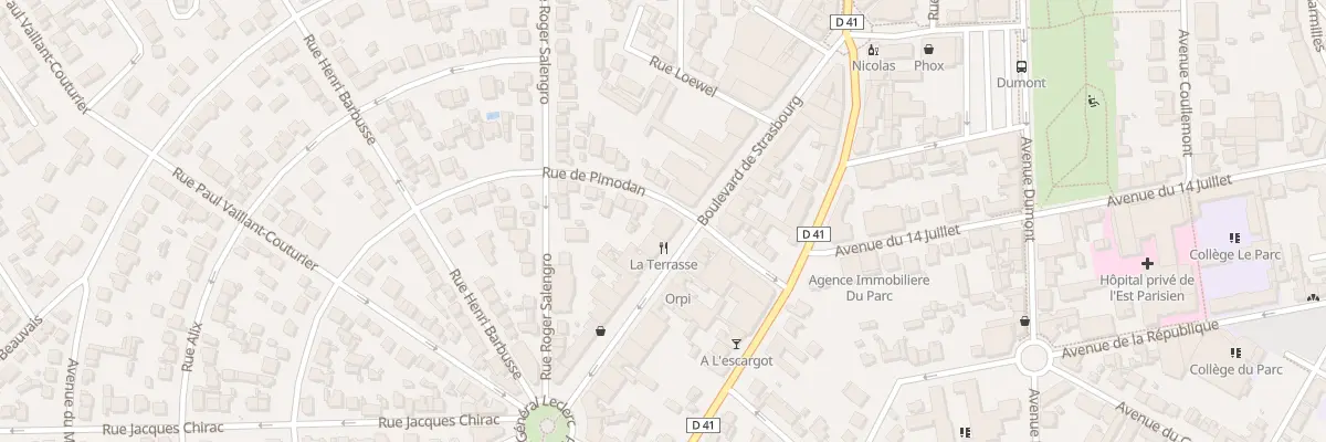 Plan du 16 Bd Strasbourg à Aulnay-sous-Bois