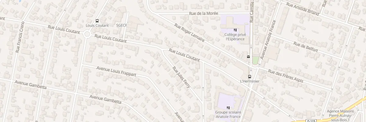 Plan du 23 Rue Louis Coutant à Aulnay-sous-Bois